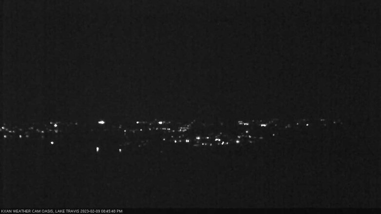 Lake Travis webcam, February 9, 2023 8:45 PM CT