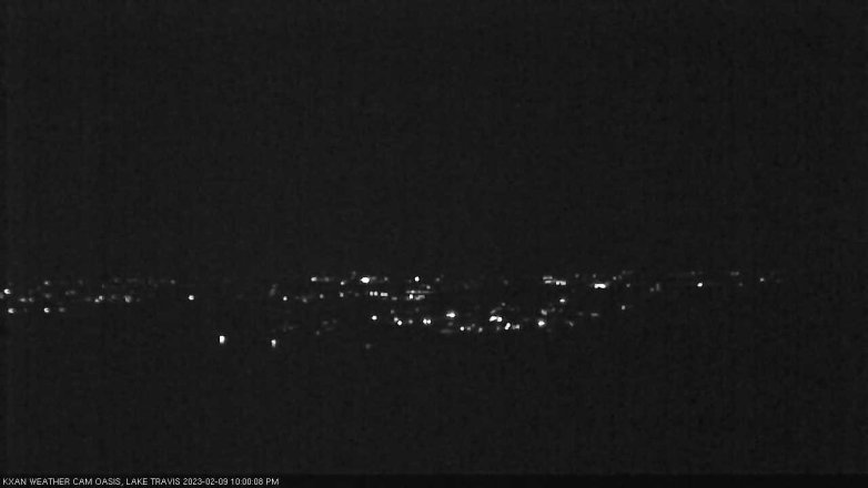 Lake Travis webcam, February 9, 2023 10:00 PM CT