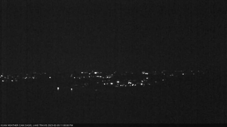 Lake Travis webcam, February 9, 2023 11:00 PM CT