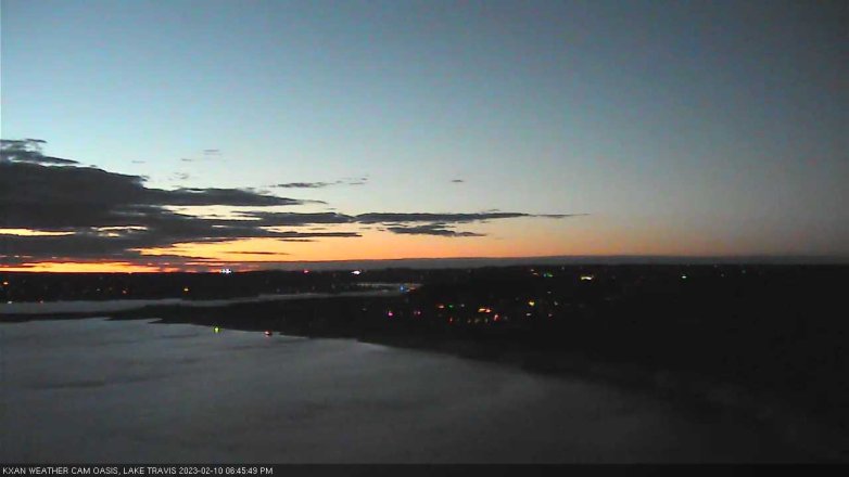 Lake Travis webcam, February 10, 2023 6:45 PM CT