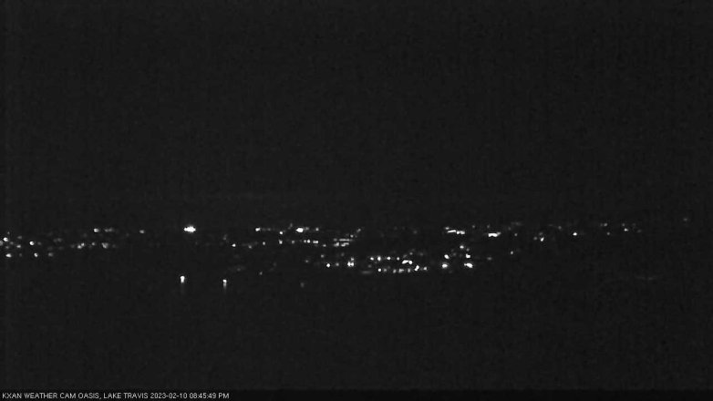 Lake Travis webcam, February 10, 2023 8:45 PM CT