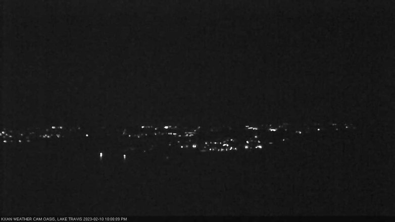 Lake Travis webcam, February 10, 2023 10:00 PM CT