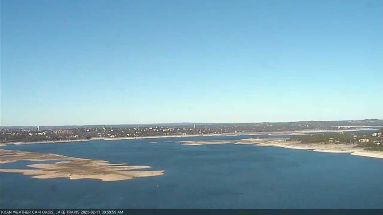 Lake Travis webcam, February 11, 2023 9:00 AM CT