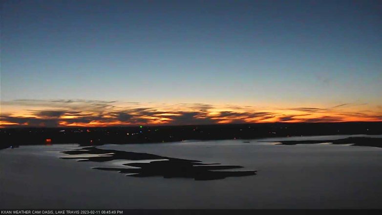 Lake Travis webcam, February 11, 2023 6:45 PM CT