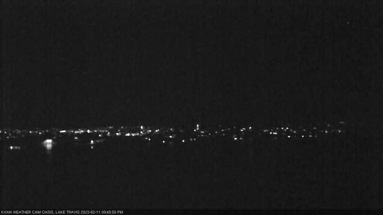 Lake Travis webcam, February 11, 2023 9:45 PM CT