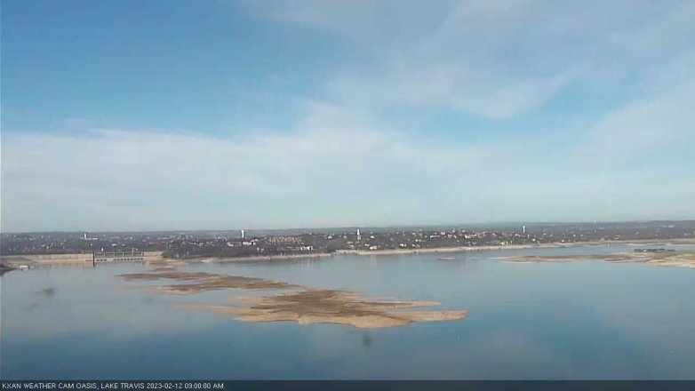 Lake Travis webcam, February 12, 2023 9:00 AM CT