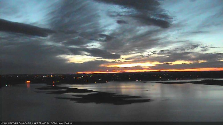 Lake Travis webcam, February 12, 2023 6:45 PM CT