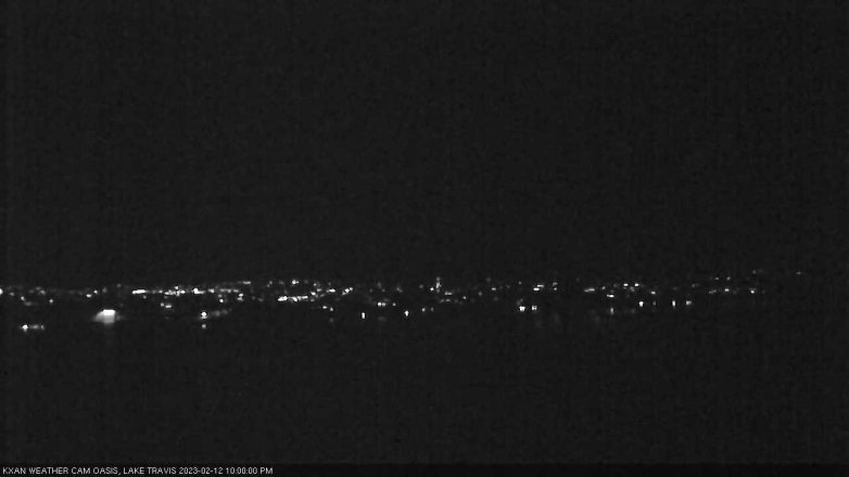 Lake Travis webcam, February 12, 2023 10:00 PM CT
