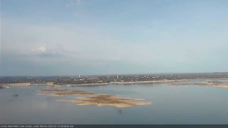 Lake Travis webcam, February 13, 2023 9:00 AM CT