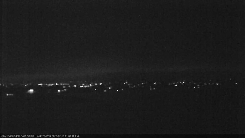 Lake Travis webcam, February 13, 2023 11:00 PM CT