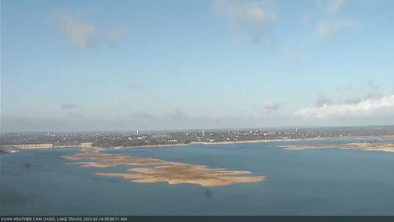 Lake Travis webcam, February 14, 2023 9:00 AM CT