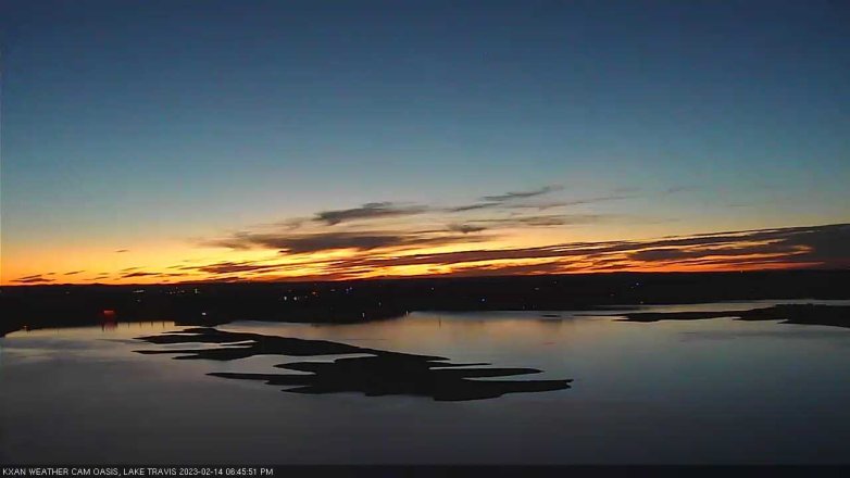 Lake Travis webcam, February 14, 2023 6:45 PM CT