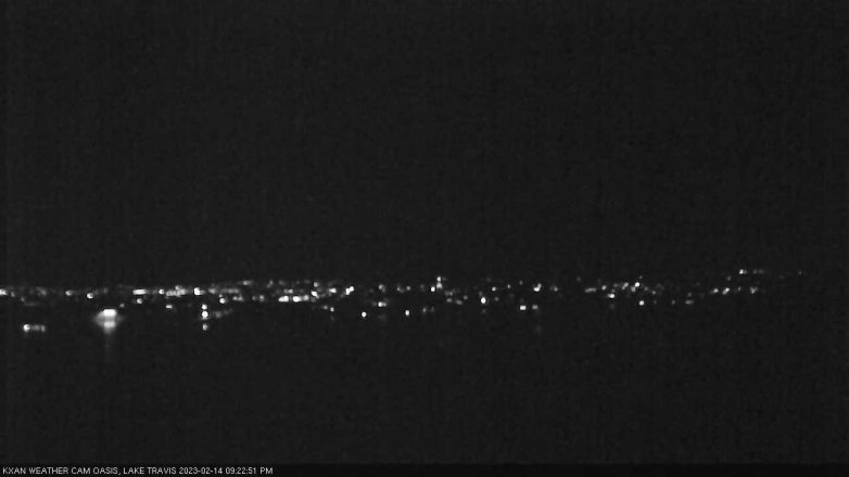 Lake Travis webcam, February 14, 2023 9:25 PM CT