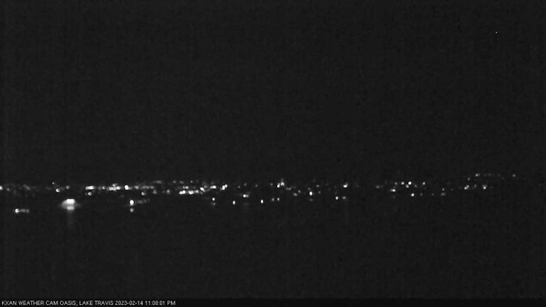Lake Travis webcam, February 14, 2023 11:00 PM CT