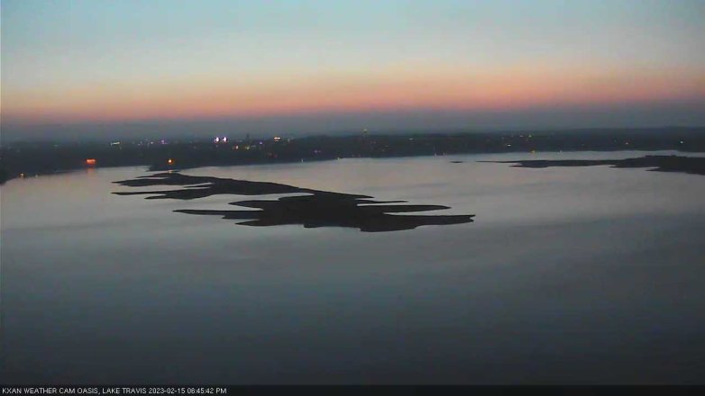 Lake Travis webcam, February 15, 2023 6:45 PM CT