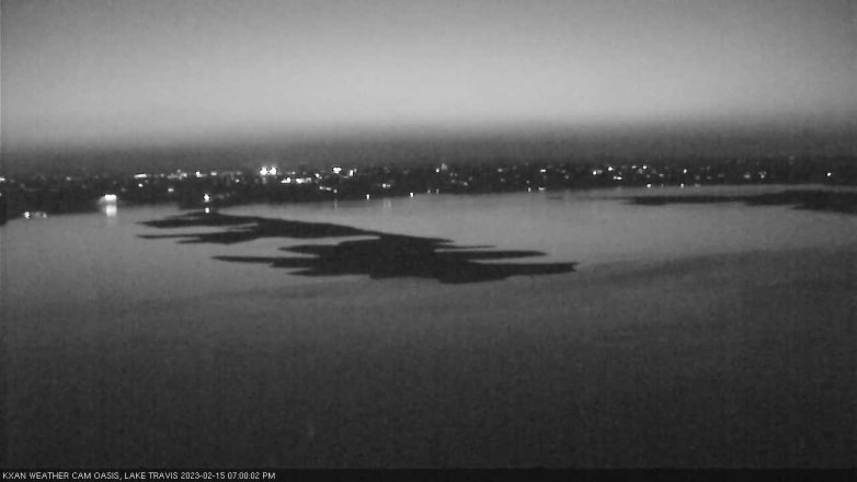 Lake Travis webcam, February 15, 2023 7:00 PM CT