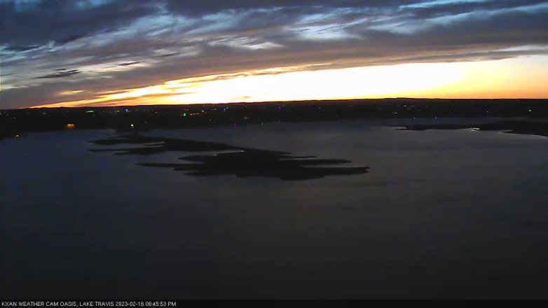 Lake Travis webcam, February 16, 2023 6:45 PM CT