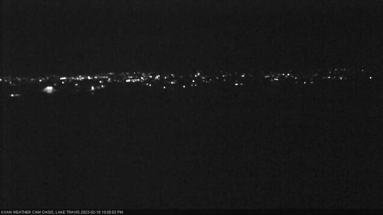 Lake Travis webcam, February 16, 2023 10:00 PM CT