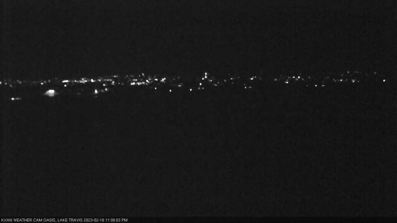 Lake Travis webcam, February 16, 2023 11:00 PM CT