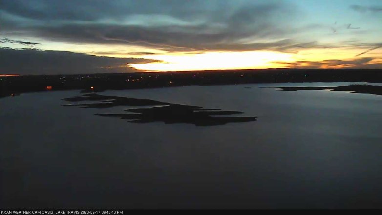 Lake Travis webcam, February 17, 2023 6:45 PM CT
