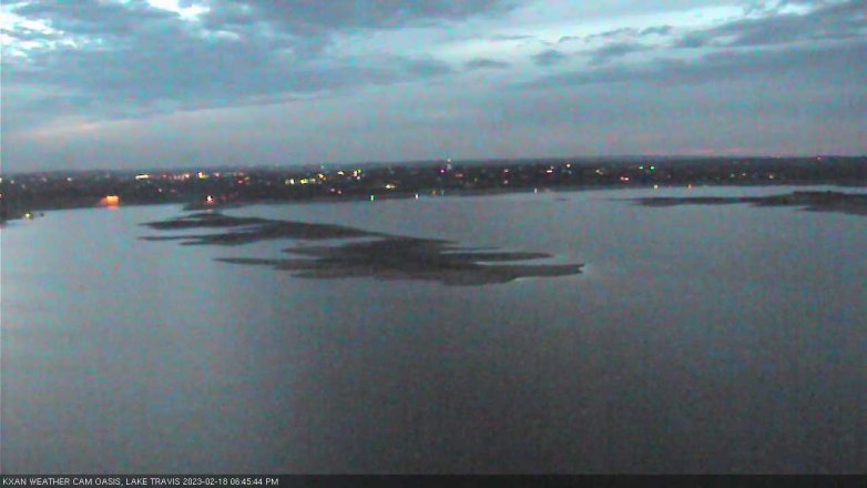 Lake Travis webcam, February 18, 2023 6:45 PM CT