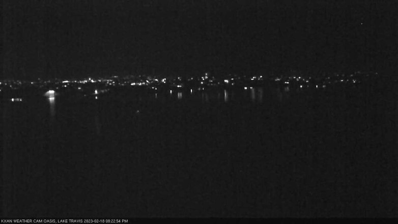 Lake Travis webcam, February 18, 2023 8:25 PM CT