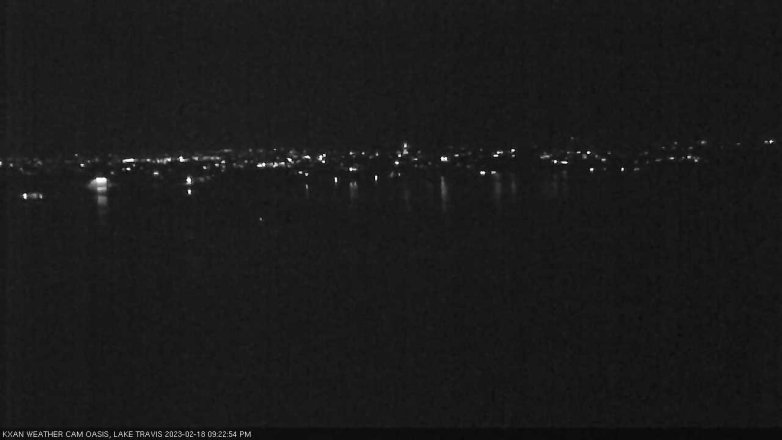 Lake Travis webcam, February 18, 2023 9:25 PM CT