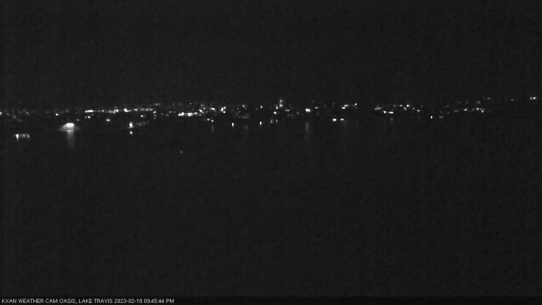 Lake Travis webcam, February 18, 2023 9:45 PM CT