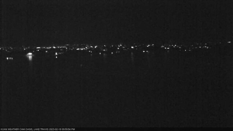 Lake Travis webcam, February 18, 2023 10:00 PM CT