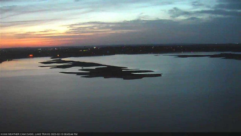 Lake Travis webcam, February 19, 2023 6:45 PM CT