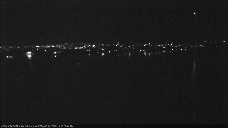 Lake Travis webcam, February 19, 2023 8:25 PM CT