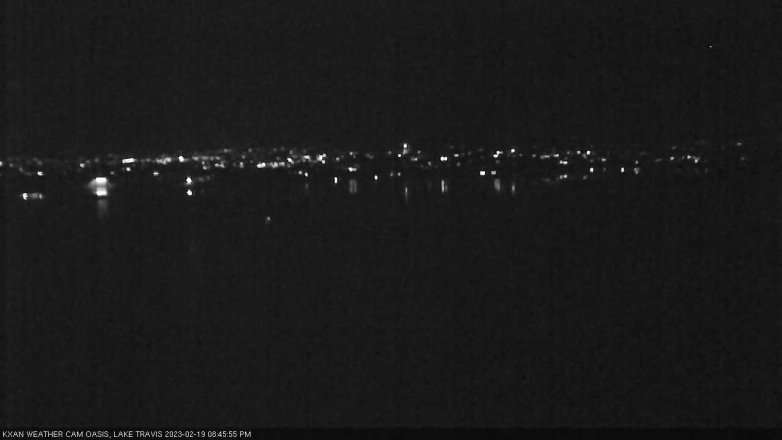 Lake Travis webcam, February 19, 2023 8:45 PM CT