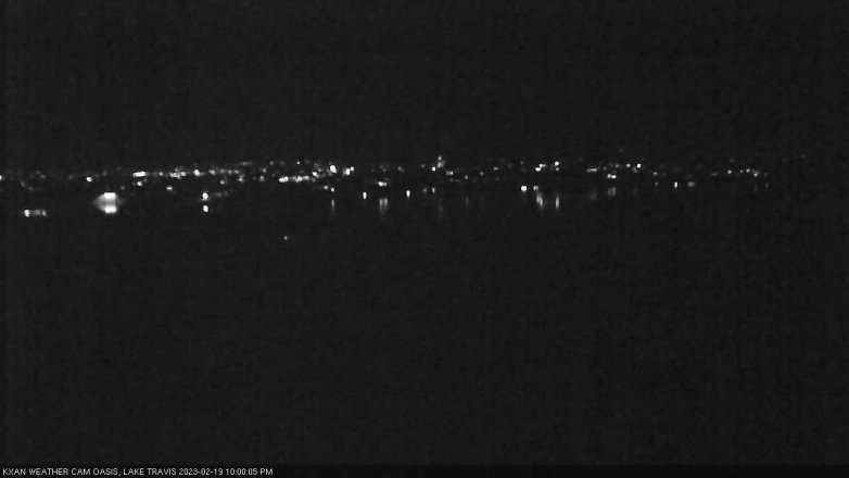 Lake Travis webcam, February 19, 2023 10:00 PM CT