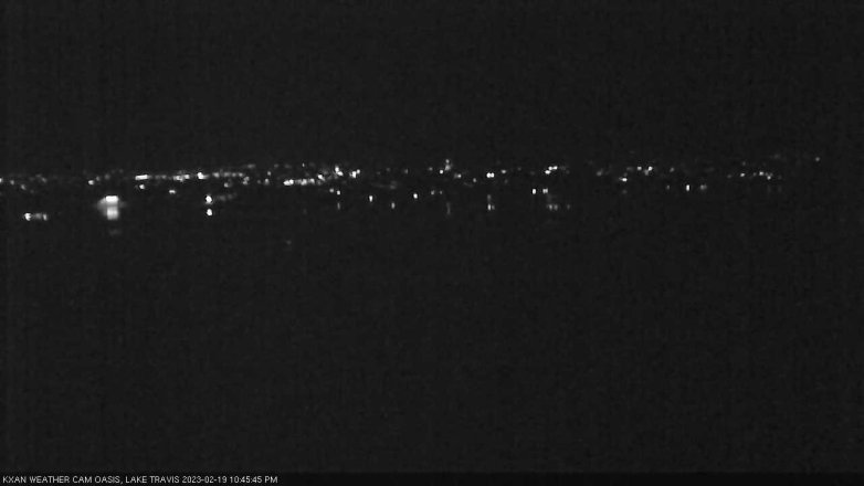 Lake Travis webcam, February 19, 2023 10:45 PM CT