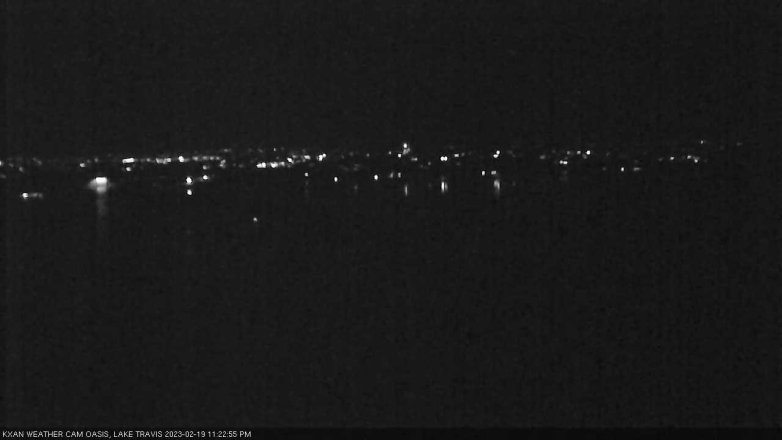 Lake Travis webcam, February 19, 2023 11:25 PM CT