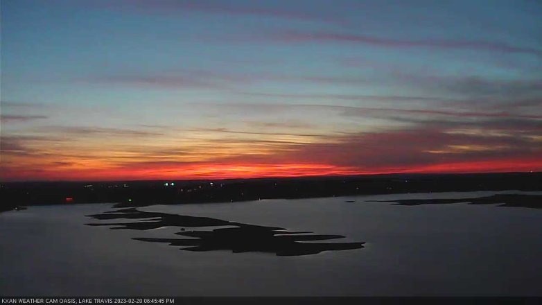 Lake Travis webcam, February 20, 2023 6:45 PM CT