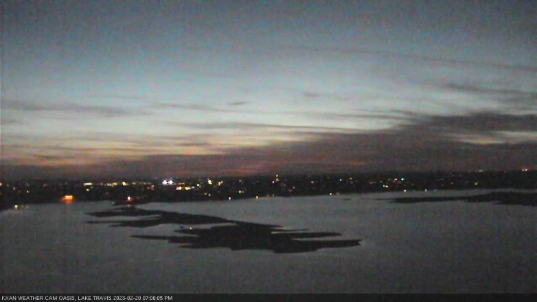 Lake Travis webcam, February 20, 2023 7:00 PM CT