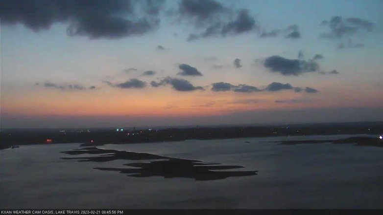 Lake Travis webcam, February 21, 2023 6:45 PM CT
