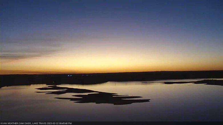 Lake Travis webcam, February 22, 2023 6:45 PM CT