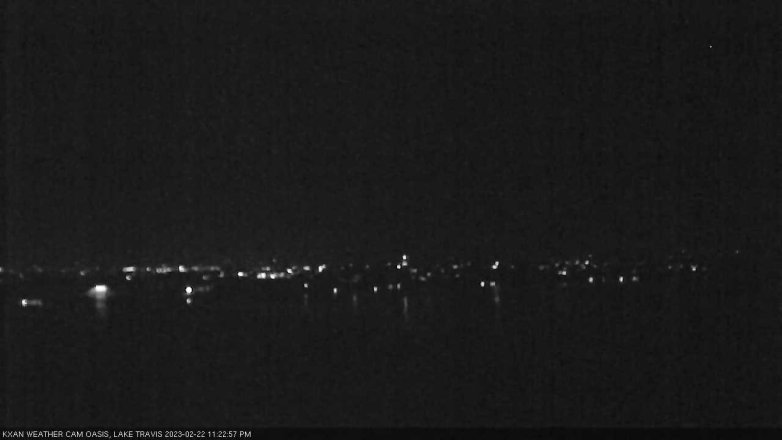 Lake Travis webcam, February 22, 2023 11:25 PM CT