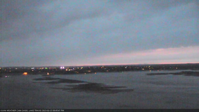 Lake Travis webcam, February 23, 2023 6:45 PM CT