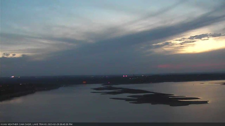Lake Travis webcam, February 28, 2023 6:45 PM CT