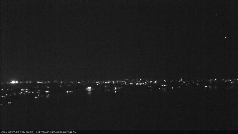 Lake Travis webcam, March 10, 2023 8:25 PM CT