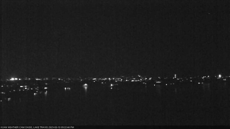 Lake Travis webcam, March 10, 2023 9:25 PM CT