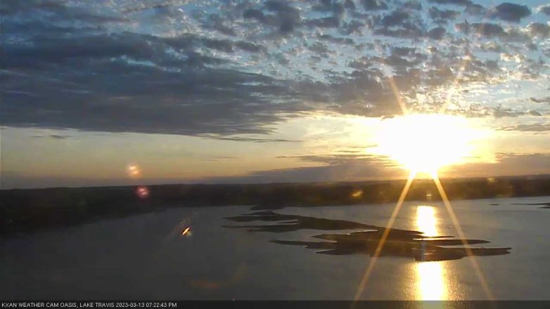 Lake Travis webcam, March 13, 2023 7:25 PM CT