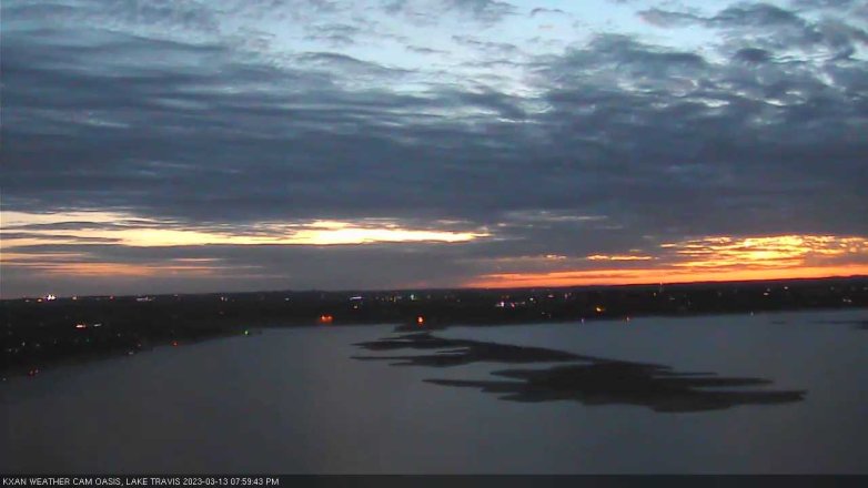 Lake Travis webcam, March 13, 2023 8:00 PM CT