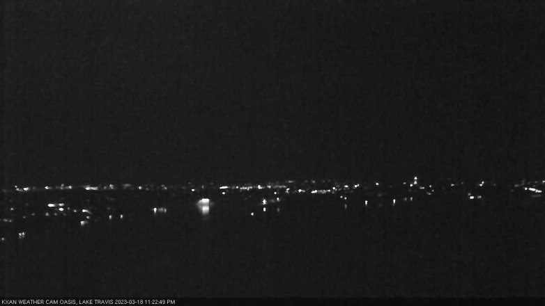 Lake Travis webcam, March 18, 2023 11:25 PM CT