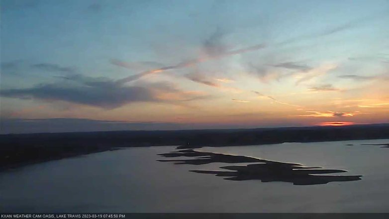 Lake Travis webcam, March 19, 2023 7:45 PM CT