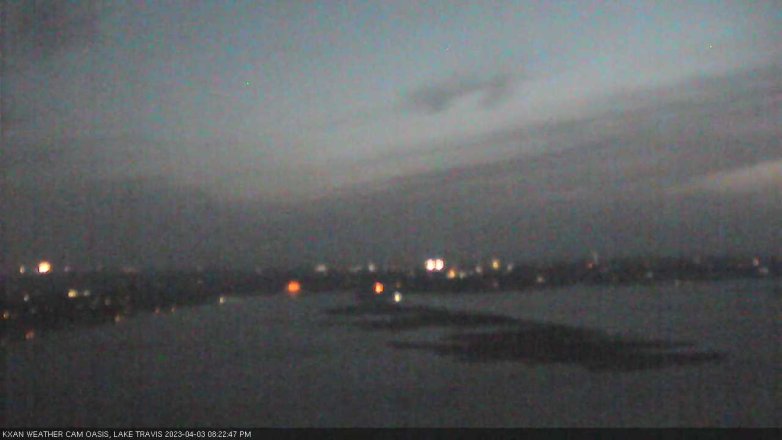 Lake Travis webcam, April 3, 2023 8:25 PM CT