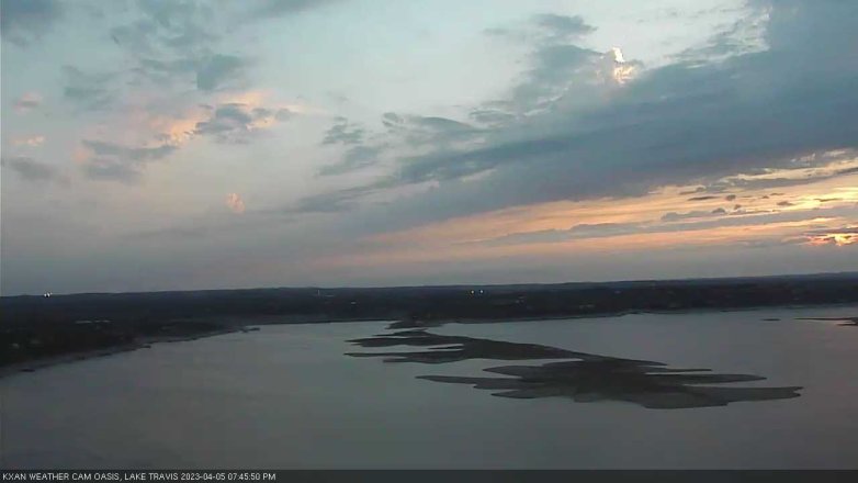 Lake Travis webcam, April 5, 2023 7:45 PM CT